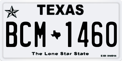 TX license plate BCM1460