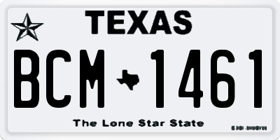 TX license plate BCM1461