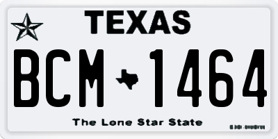 TX license plate BCM1464