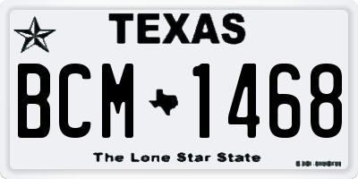 TX license plate BCM1468