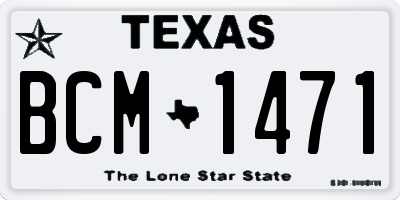 TX license plate BCM1471