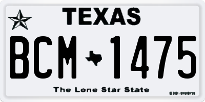 TX license plate BCM1475