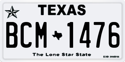 TX license plate BCM1476