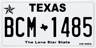 TX license plate BCM1485