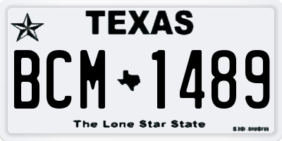 TX license plate BCM1489