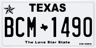 TX license plate BCM1490