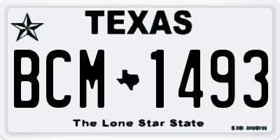 TX license plate BCM1493