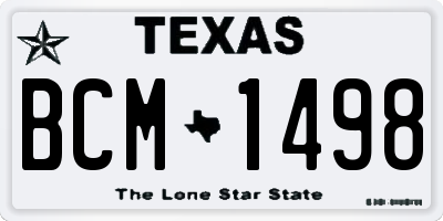 TX license plate BCM1498