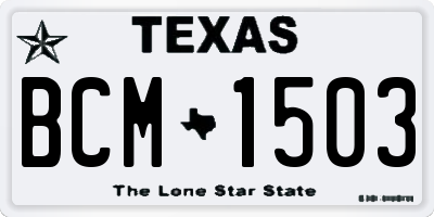 TX license plate BCM1503