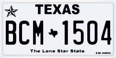 TX license plate BCM1504