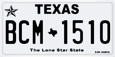 TX license plate BCM1510