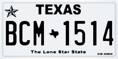 TX license plate BCM1514