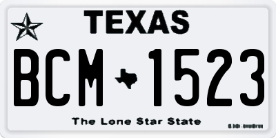 TX license plate BCM1523