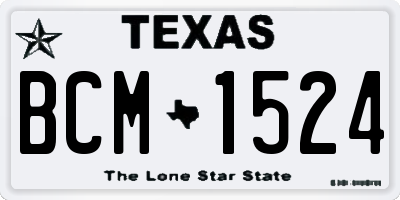 TX license plate BCM1524
