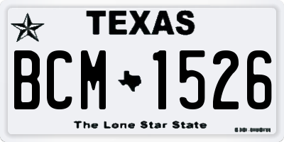 TX license plate BCM1526
