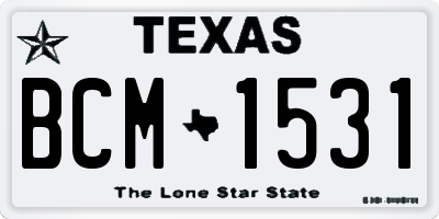 TX license plate BCM1531