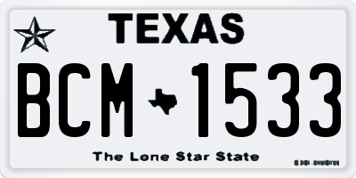 TX license plate BCM1533