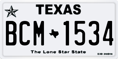 TX license plate BCM1534