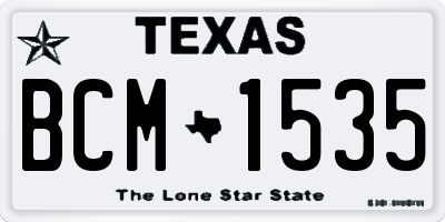 TX license plate BCM1535