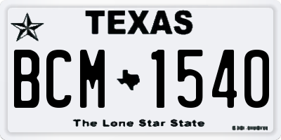 TX license plate BCM1540