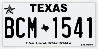 TX license plate BCM1541