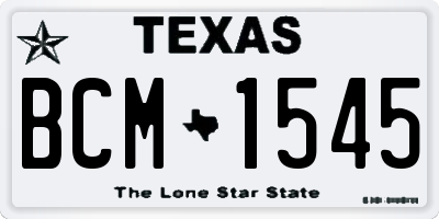 TX license plate BCM1545