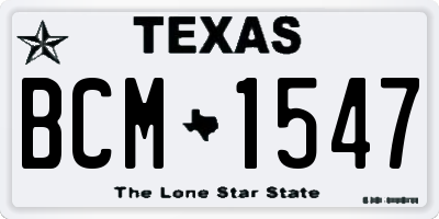 TX license plate BCM1547