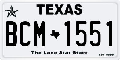 TX license plate BCM1551