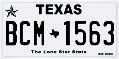 TX license plate BCM1563