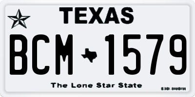 TX license plate BCM1579