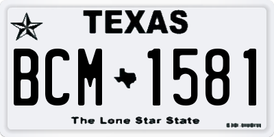 TX license plate BCM1581