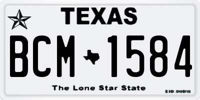 TX license plate BCM1584