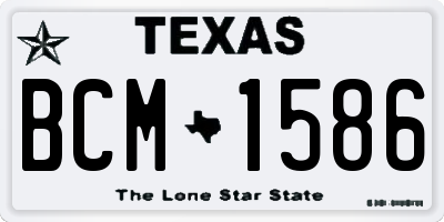 TX license plate BCM1586