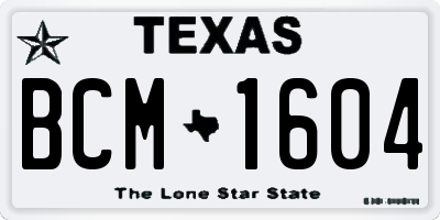 TX license plate BCM1604