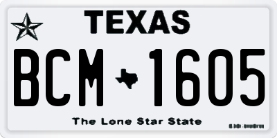 TX license plate BCM1605