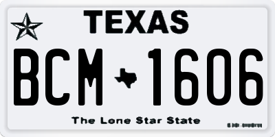 TX license plate BCM1606