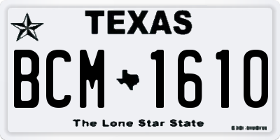 TX license plate BCM1610