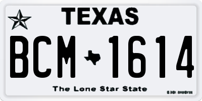 TX license plate BCM1614