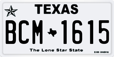 TX license plate BCM1615