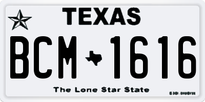 TX license plate BCM1616