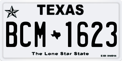 TX license plate BCM1623