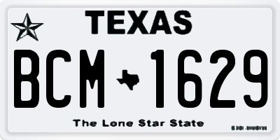 TX license plate BCM1629