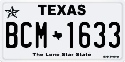 TX license plate BCM1633
