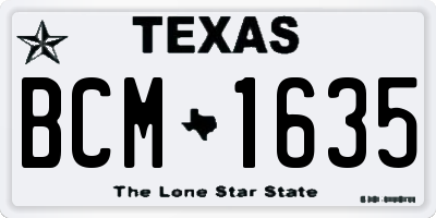 TX license plate BCM1635
