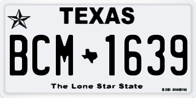 TX license plate BCM1639