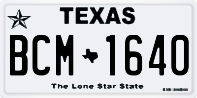 TX license plate BCM1640