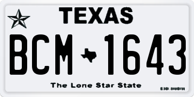 TX license plate BCM1643