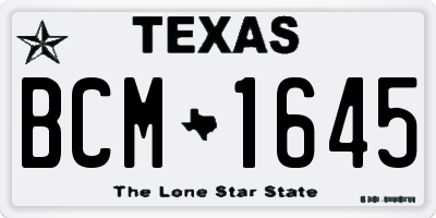 TX license plate BCM1645