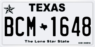TX license plate BCM1648