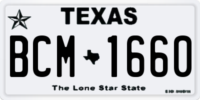 TX license plate BCM1660